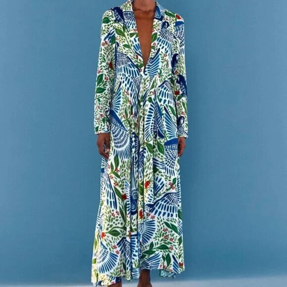 FARM Rio Blue Macaw Flight Maxi Dress - Picture 9 of 15